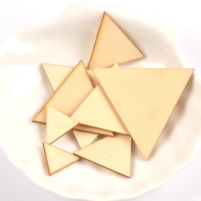 Mixed Three-cornered Wooden Scrapbooking Carft For Handmade Home Embellishments DIY Wood Circle Decoration 10-50mm m2200 Qme