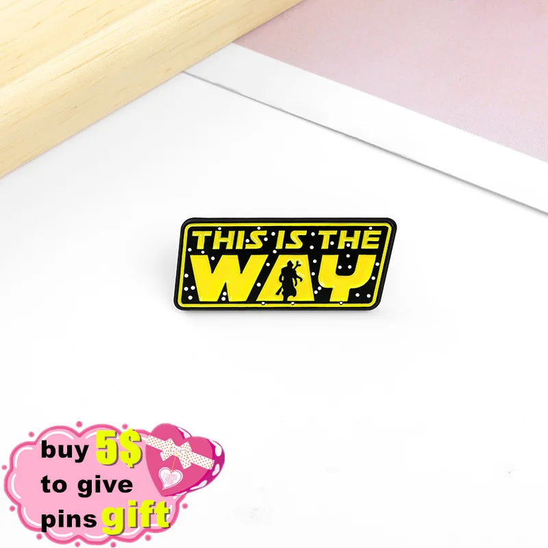 This Is The Way Enamel Pin Customized Interesting Offer Brooches Men's Ladies Yellow Lapel Pin Cartoon Badge Jewelry Wholesale Qme