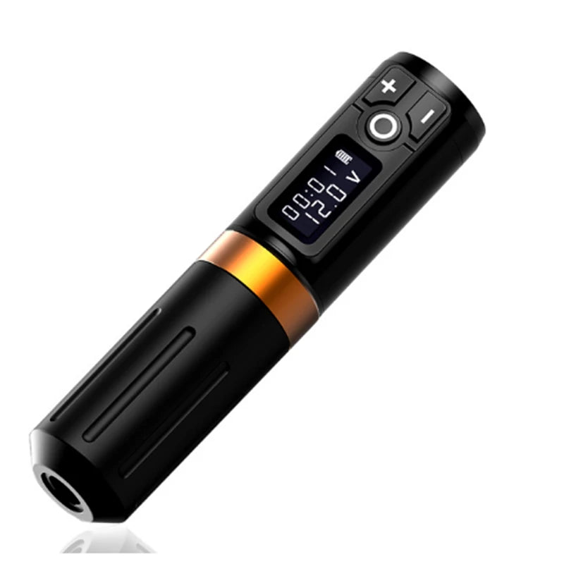 Newest Coreless Motor Wireless Tattoo Machine Pen Fast Charging Battery 1950mA/h RCA Adapter Kit Free Shipping Qme Gold pen