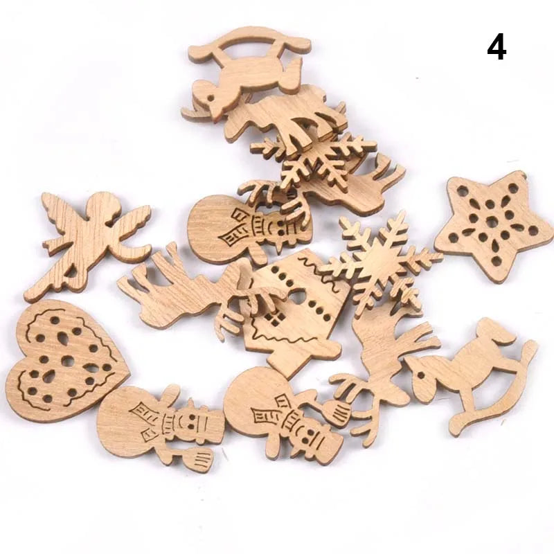 50Pcs Mix Pattern Wood Slices DIY Scrapbook Crafts Supplies Unfinished Wooden Home Decorations Handmade Ornament 25-30mm m2204 Qme 4