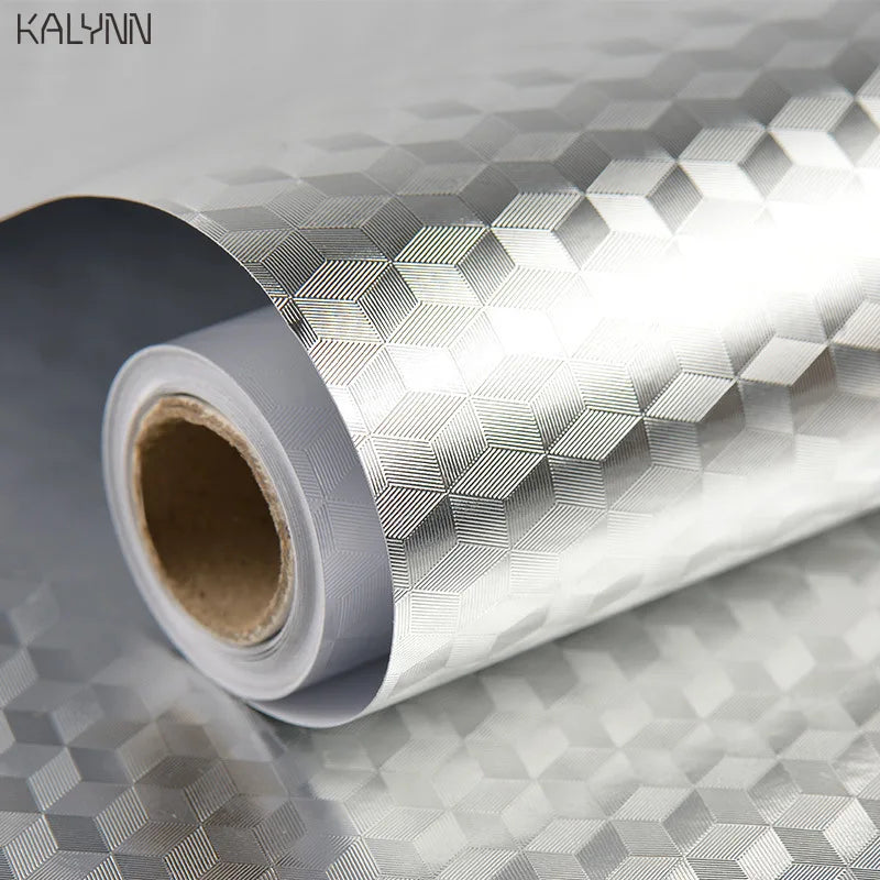 Gold Self Adhesive Wallpaper Metal Look Kitchen Oil Waterproof Qme
