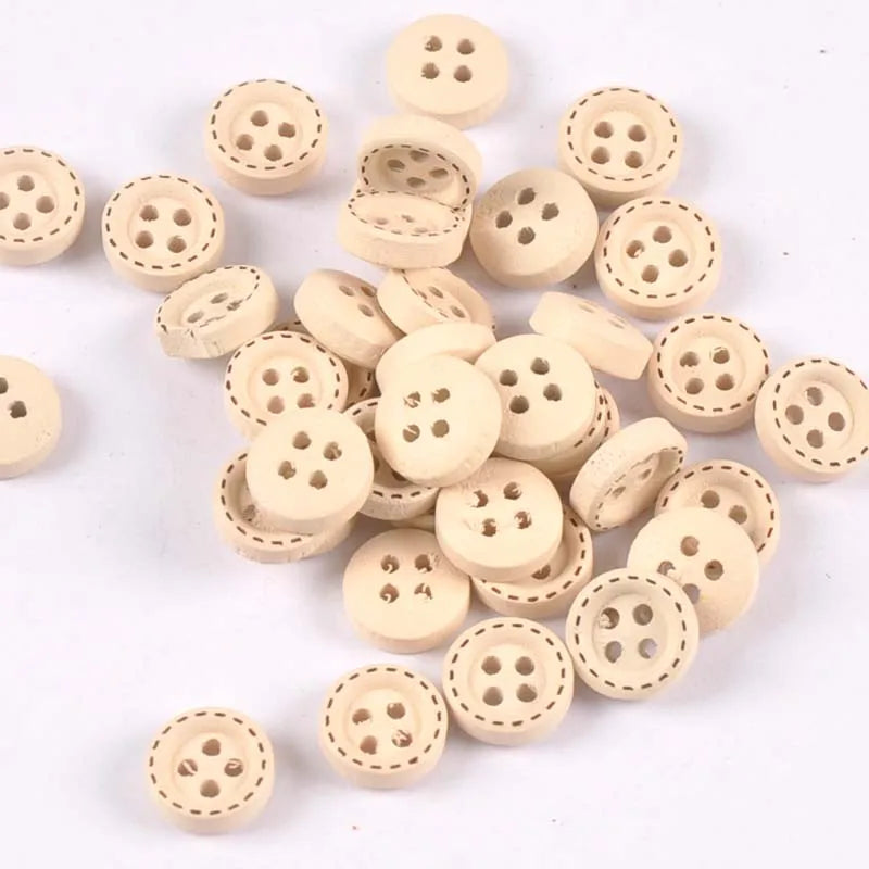 Multicolor Wood Decoration Buttons For DIY Sewing Clothing Accessories Scrapbook Crafts Supplies Home Decor 10mm 100pcs m2599 Qme 10 10mm