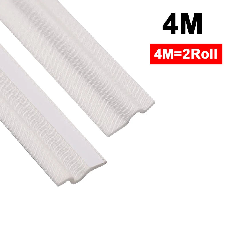 4M Window Draft Stopper Self Adhesive Insulation Seal Strip Cuttable Dustproof Door Side Weather Stripping Soundproof Foam Qme T shape White 4M