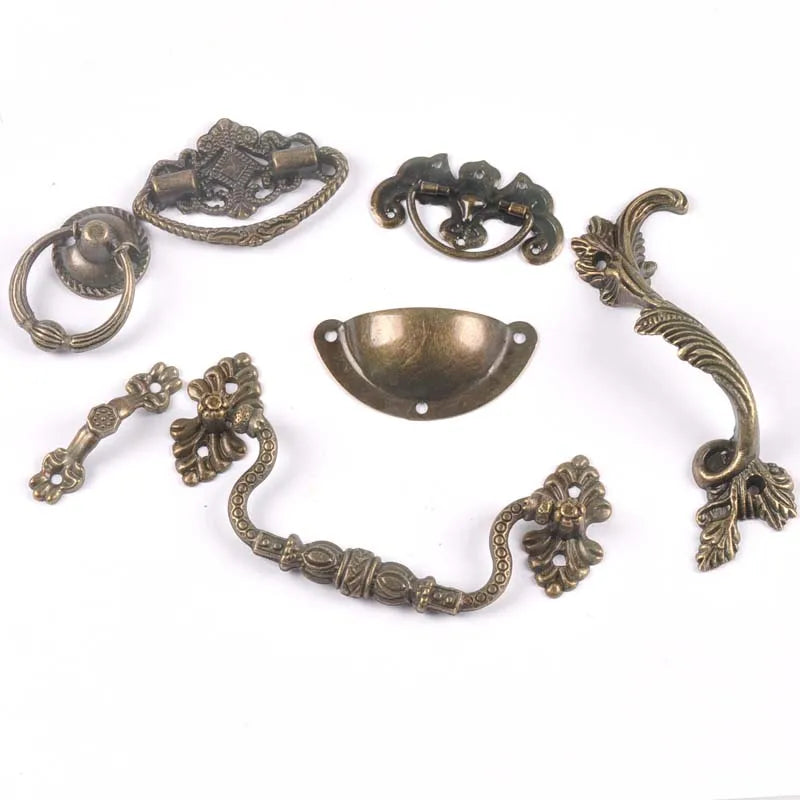 European Retro Antique Striped Carved Furniture Handles Kitchen Pulls Jewelry Box Cupboard Cabinet Knobs Drawer Door c2265 Qme