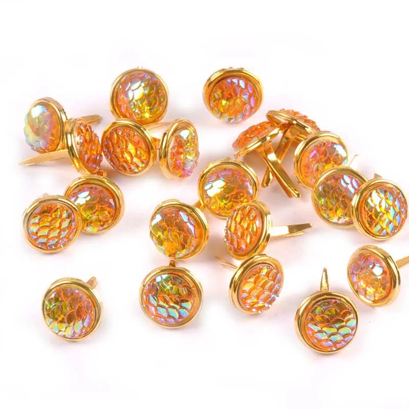 13x13mm 20Pcs Mix Squama Pattern Brads For DIY Scrapbooking Embellishments Fastener Metal Crafts Brad Accessories Decor c2261 Qme 4