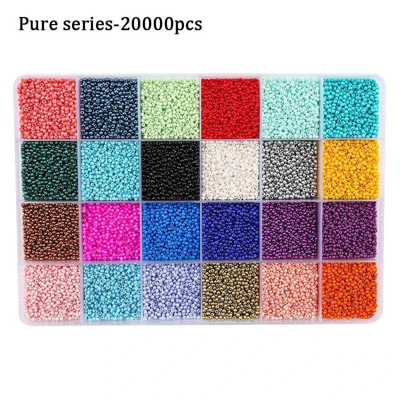 2mm Colored Seed Beads Kit Small Glass Beads Acrylic Letter Bead Set With Organizer Box For Jewelry Making Necklace Bracelet DIY Qme 1