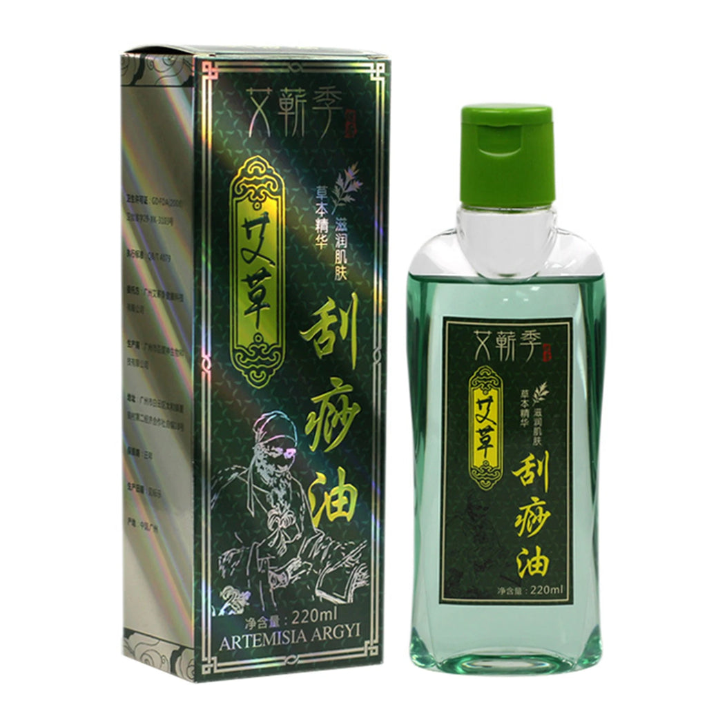 220ML Argy Wormwood Ginger Essential Oil Body Massage Oil Stress Relief SPA Scrape Therapy Essential Oil Body Massager Body Care Qme