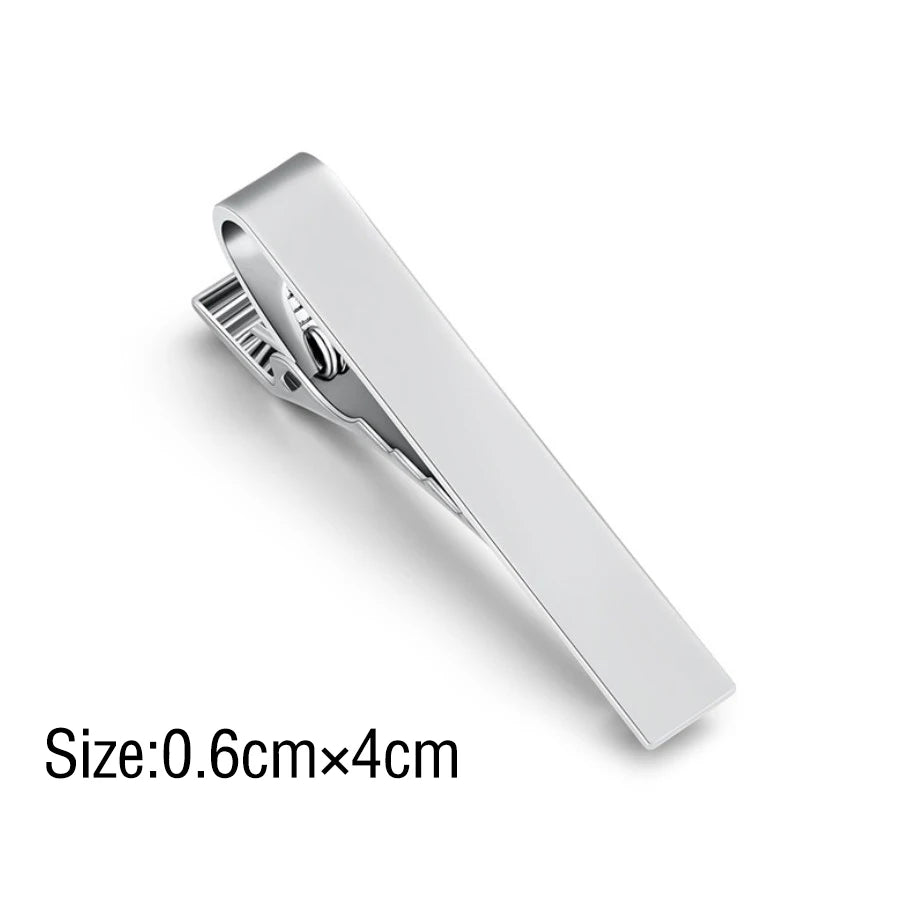 Tie Clip Fashion Ties Men Metal Tone Simple Bar Clasp Practical Qme B3