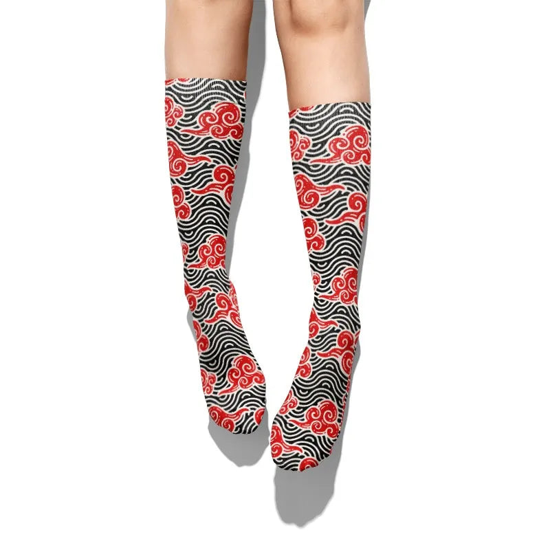 Anime Ninja Men's Women's Cloud Socks Elegant Design Cartoon Colorful Qme