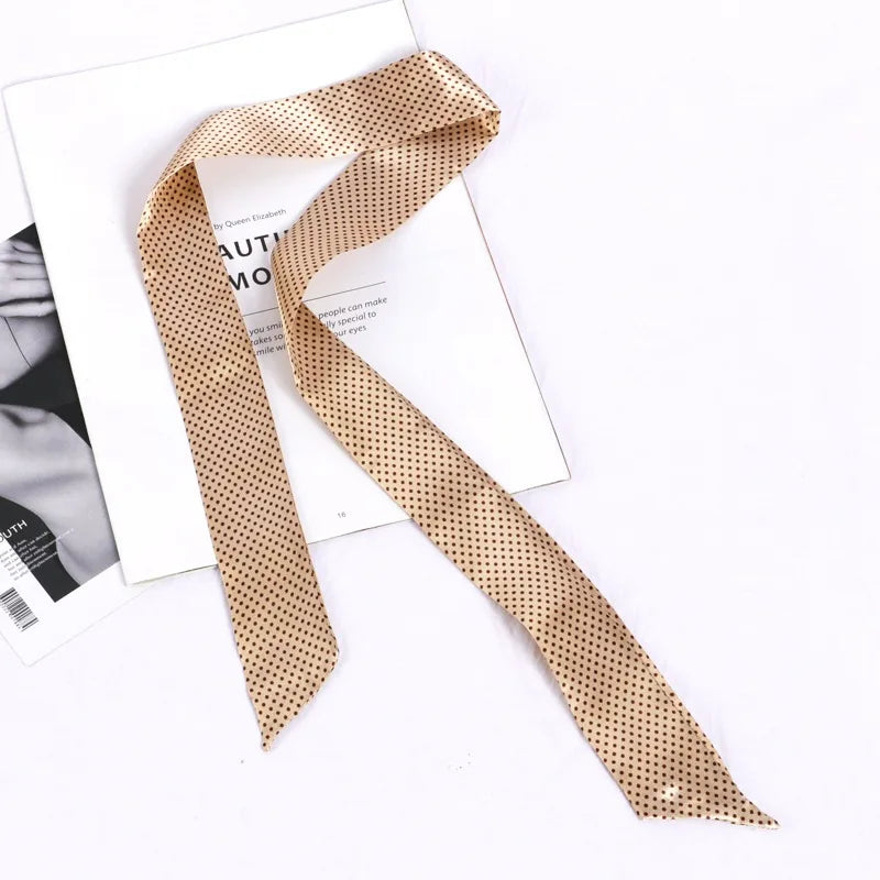 Print Flower Small Scarf Women Handle Bag Ribbons Fashion Head Long