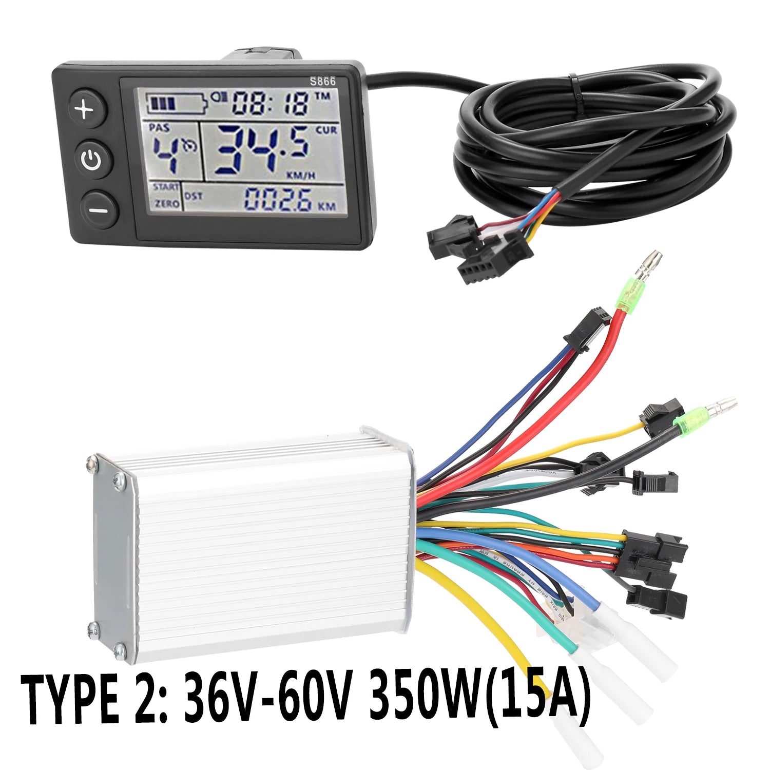 350W 24-48V/36-60V Motor Brushless Controller LCD Display Panel Thumb Throttle Electric Bicycle Scooter Brushless Controller Kit Qme Package 2 Type 2 Russian Federation