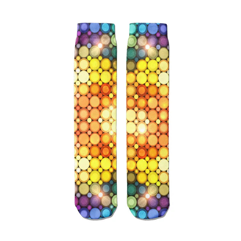 Novelty Funny Peacock Graphic Socks Women Straight Sock Unisex Qme style4