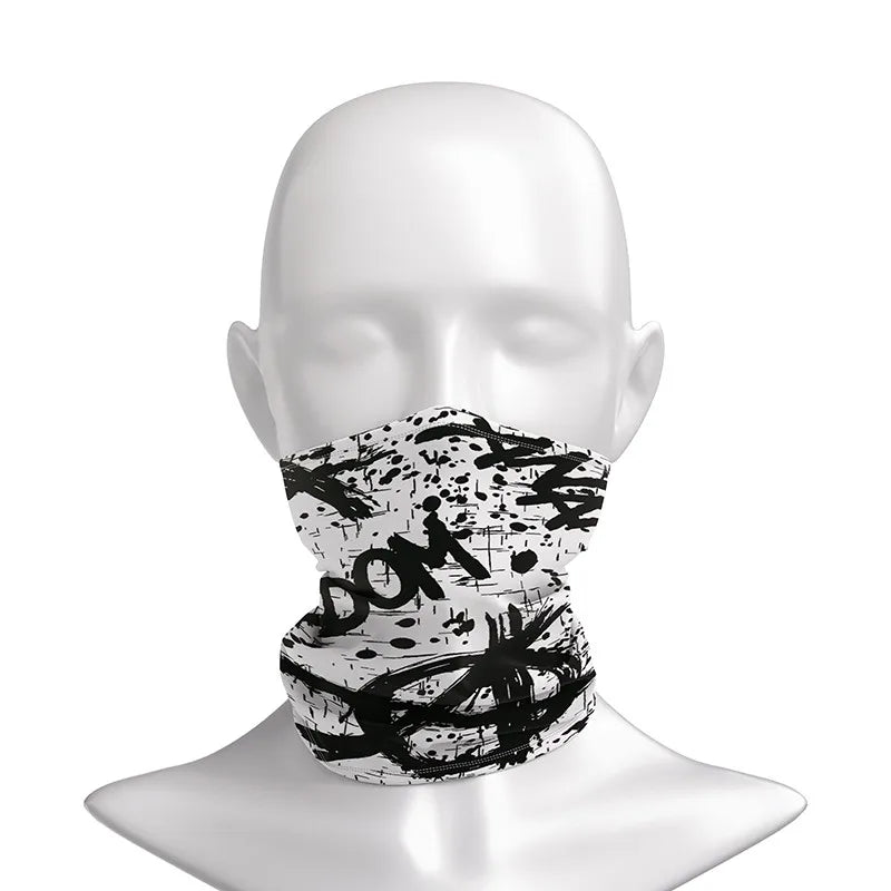 Cool 3D Skull Faces Scarf Women Turban Magic Scarves Outdoor Anti-UV Qme
