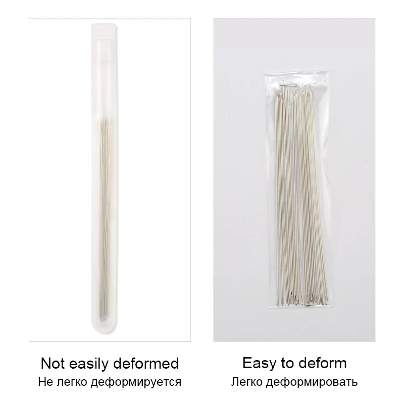 5pcs Big eye beading needles with bottle 5 size for embroidery beading Spring steel beading Curved needles Jewelry Making Tools Qme