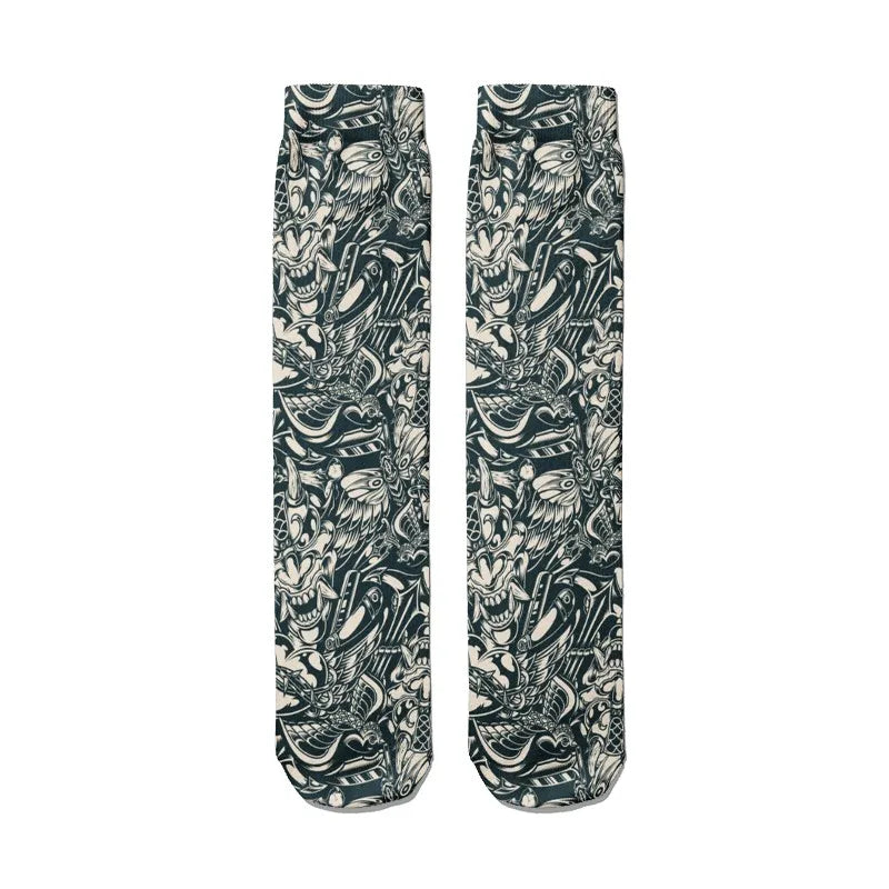 Sexy Socks Skull Pattern Creative Fashion Personalized Novelty Men Qme style8 One Size China Mainland