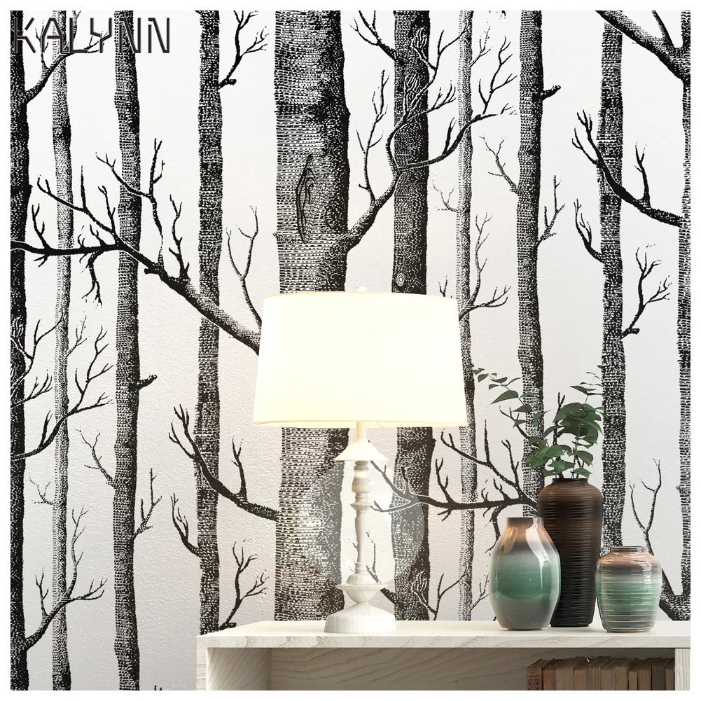 Birch Forest Self-adhesive 3D Wallpaper Living Room Bedroom Wall Qme