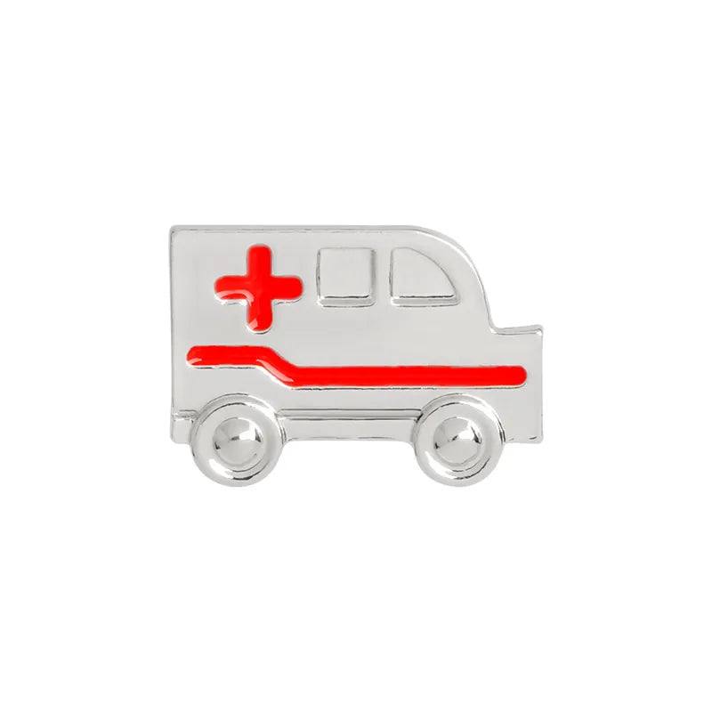 Medical Brooches Collection Crystal Uterus Microscope Scalpel Stomach ECG Tooth Pins Jewelry for Doctor Nurse Badge Wholesale Qme ambulance S