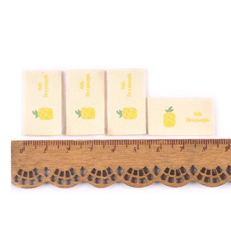 50Pcs Fruits Printed Cherry/Grape/Strawberry Labels Sewing Accessories Washable Care Bags Clothes Handmade Crafts Garment Tags Qme 4
