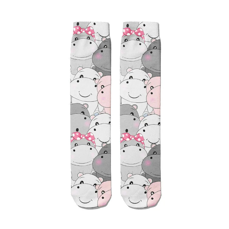 Funny Harajuku 3D Printing Cute Cartoon Panda Socks Men Women's Qme style8