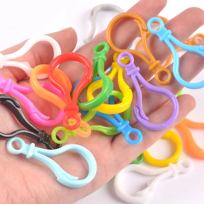 20Pcs/Lot Mixed Color Lobster Claw Clasp For DIY Crafts Plastic Buckle Hooks Handmade Accessories Key Chain Bag Supplies c3217 Qme