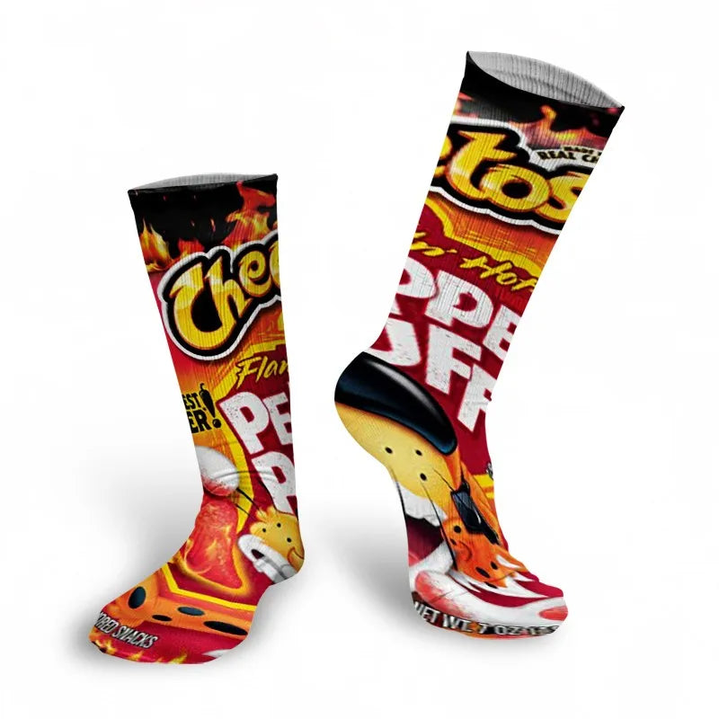 Funny 3D Printing Potato Chips Socks Female French Fries Packaging Qme style10 One Size China Mainland