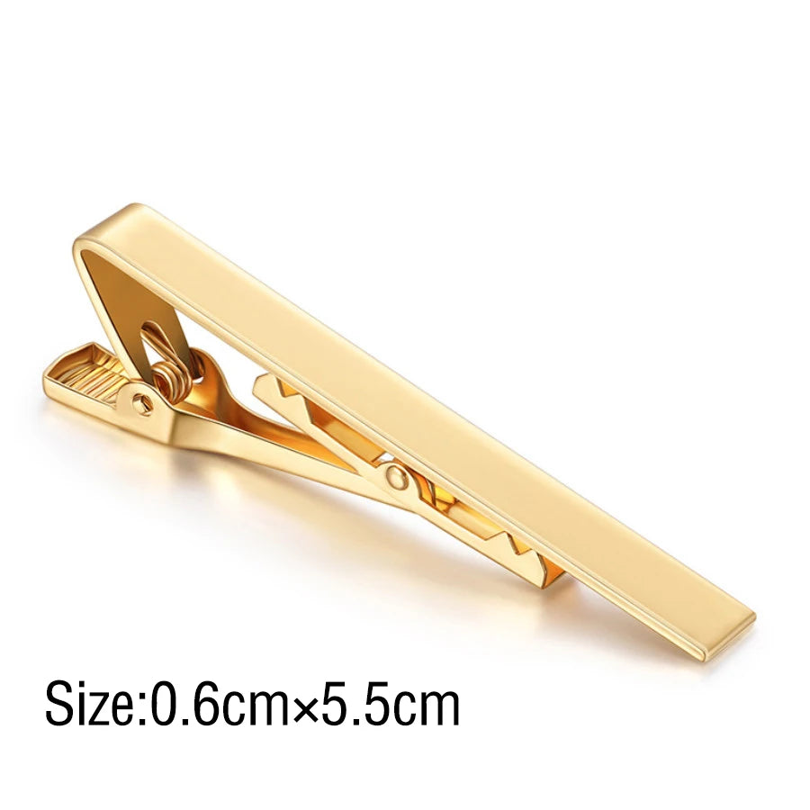 Tie Clip Fashion Ties Men Metal Tone Simple Bar Clasp Practical Qme A1