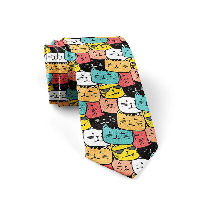 Funny Harajuku 3D Printing Cute Cartoon Men Tie Polyester Necktie Qme style7 China Mainland