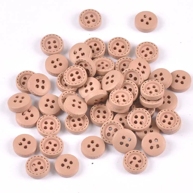 Multicolor Wood Decoration Buttons For DIY Sewing Clothing Accessories Scrapbook Crafts Supplies Home Decor 10mm 100pcs m2599 Qme 11 10mm