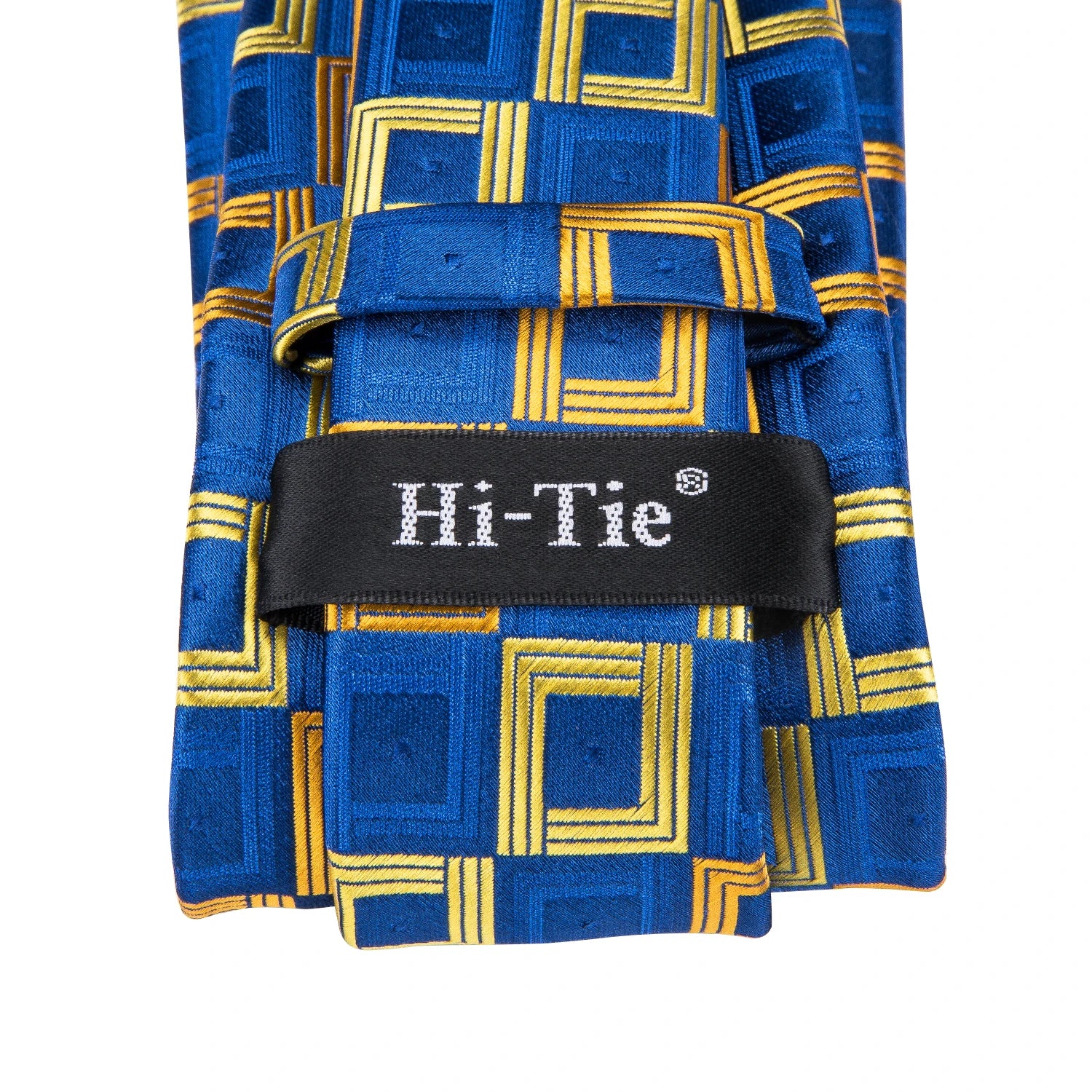 Hi-tie Yellow Blue Plaid Men's Tie Luxury Large Necktie Men Fashion Qme