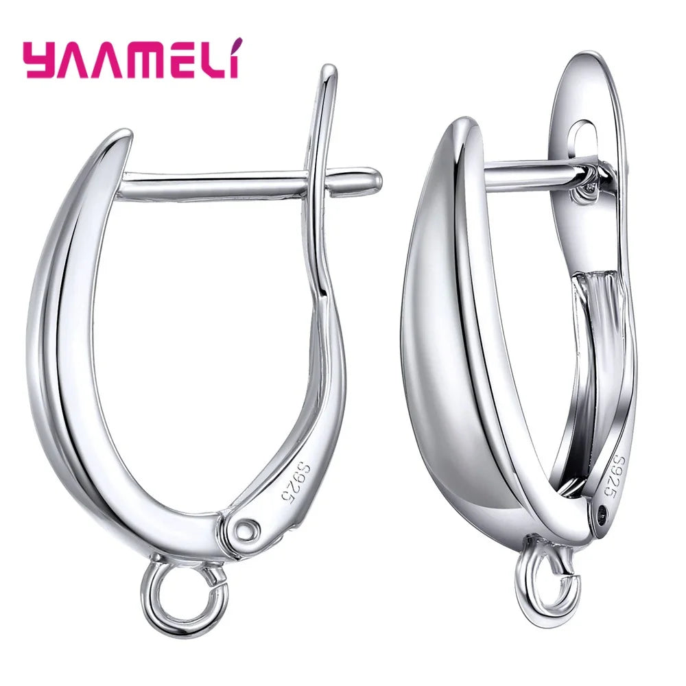 Real 100% S925 Sterling Silver Color Findings Earrings Leverback Earwire Fittings Components Accessories Handmade Supplies Qme Design 8