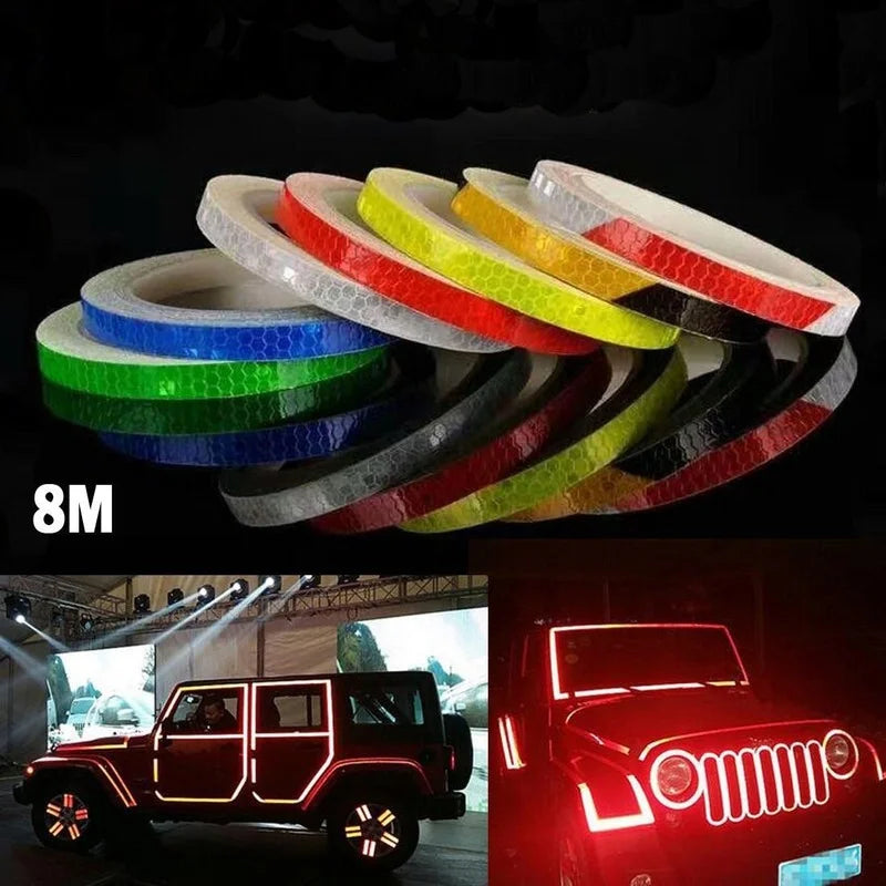 Body Modification Decorative Stickers Reflective Stickers Bicycle Motorcycle Vehicle Contour Collision Warning Stickers Qme
