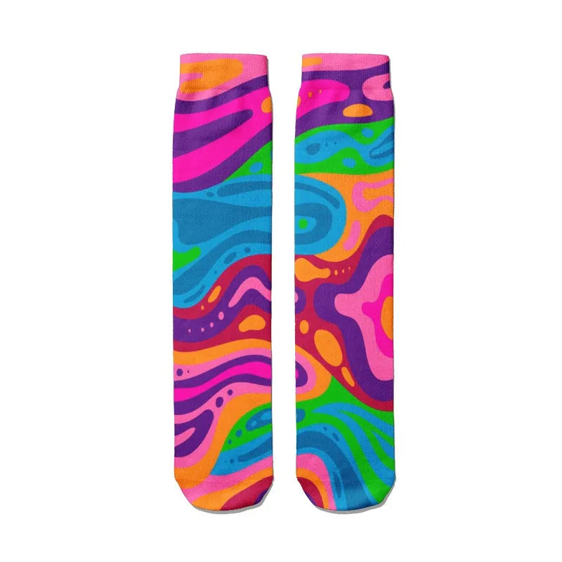 Women Happy Funny Socks 3D Print Abstract Art Cute Graffiti Candy Qme style5 One Size China Mainland