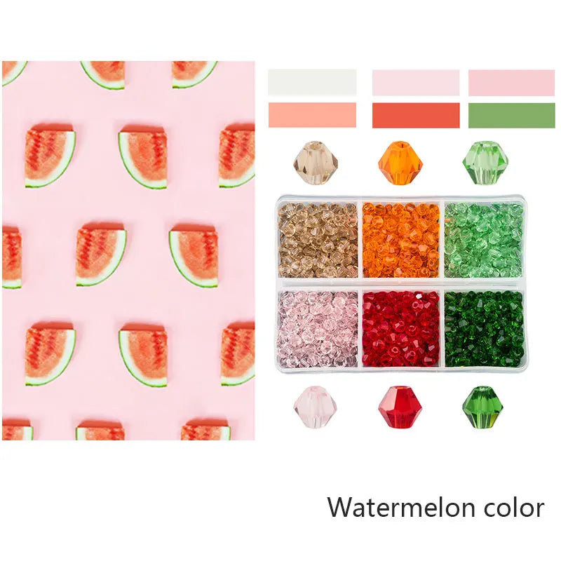 600pcs Wholesale 4mm Glass Bicone Beads Crystal Beads Faceted Austria 5238 Bead Embroidery For Jewelry Making Best Selling Color Qme Watermelon color