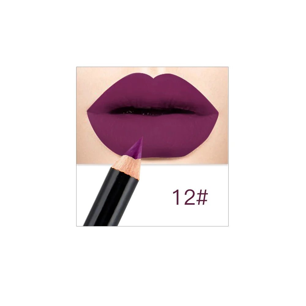 NICEFACE 12 Colors Matte Lip Pencils Nude Lipliner Pencil Waterproof Lipstick Pen Lip Liner Long Lasting Lips Makeup Cosmetics Qme 12