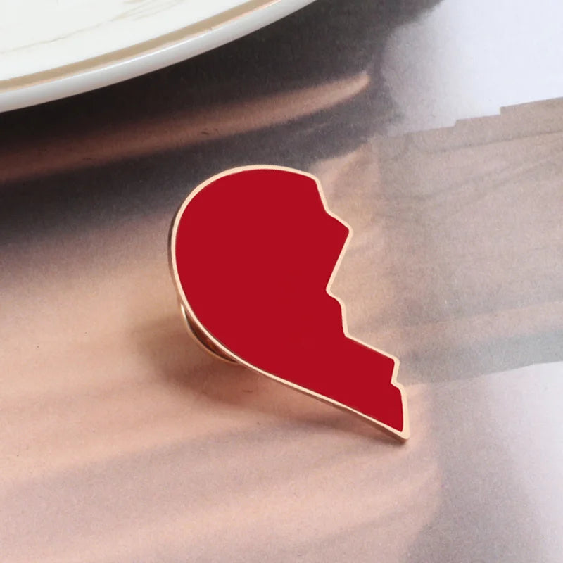 2pcs/set Broken Heart Wine Bottle Enamel Pins Fashion Love Brooch for Lover Denim Jackets Metal Badge Pin Backpack Jewelry Gifts Qme style 1