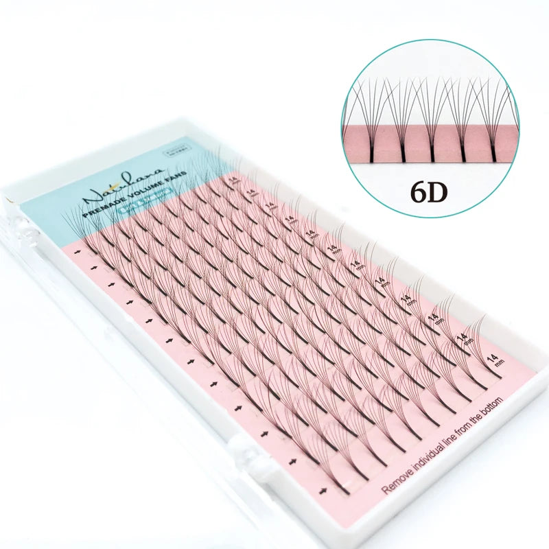 NATUHANA 3D 4D 5D 6D False Lashes Premade Russian Volume Fans Qme