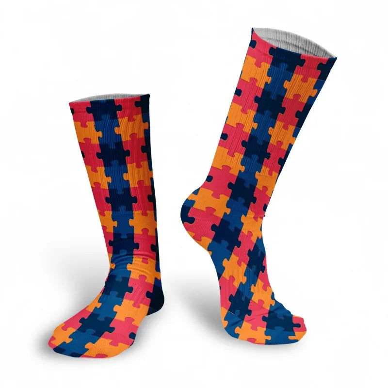 Classic Women Socks Casual Comfortable Puzzle Happy Business Party