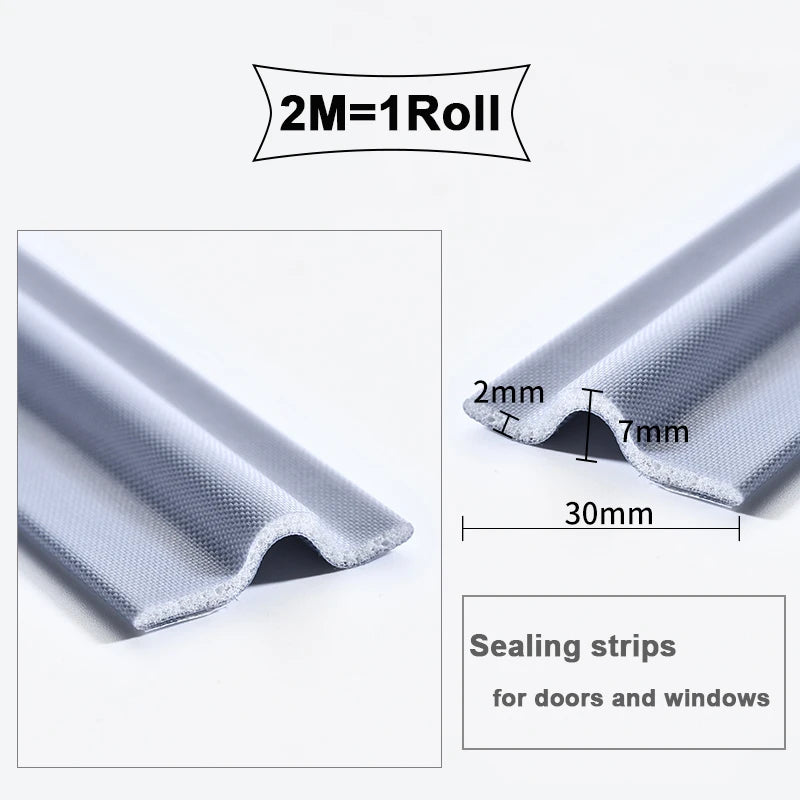 Soundproof Slides Window Seal Strip Cuttable Door Bottom Acoustic Foam Nylon Cloth Seal Strip Weatherproofing Stripping Qme Gray 40M