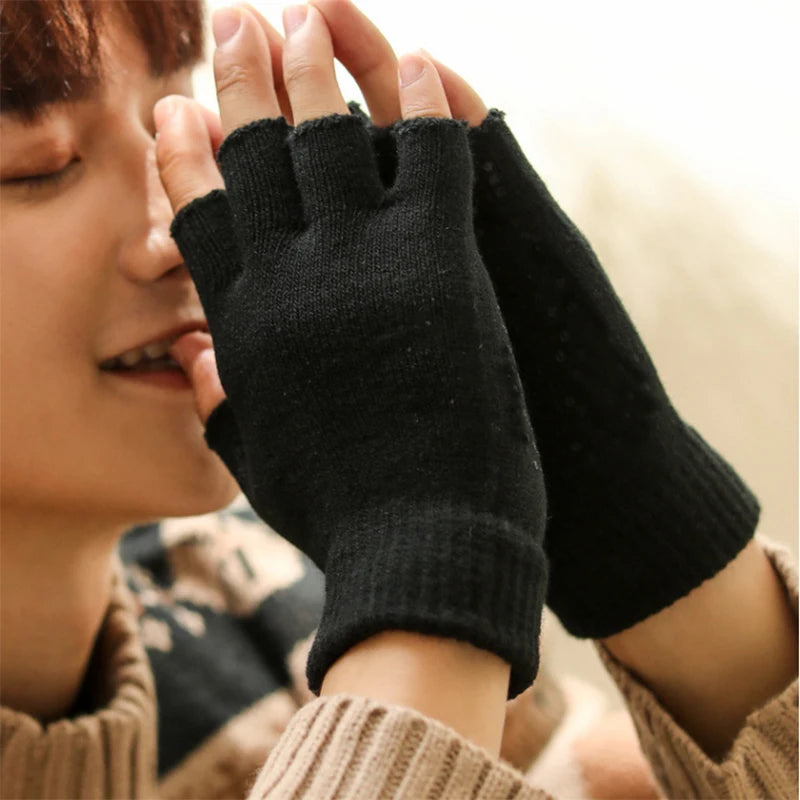 Good Knitted Half Finger Gloves 9 Styles Pattern 3D Print Cycling Qme