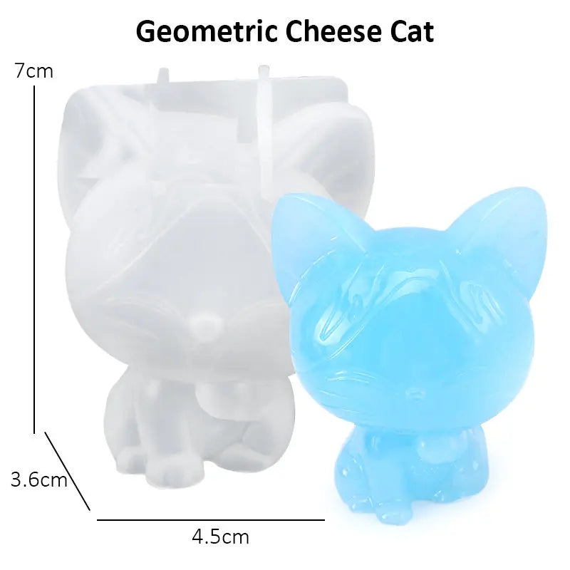 Stereoscopic Animal Resin Molds Silicone Bear Casting Molds Epoxy Resin Mold for Keychains DIY Handmade Resin Jewelry Supplies Qme Cat