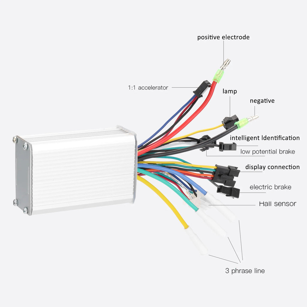 350W 24-48V/36-60V Motor Brushless Controller LCD Display Panel Thumb Throttle Electric Bicycle Scooter Brushless Controller Kit Qme