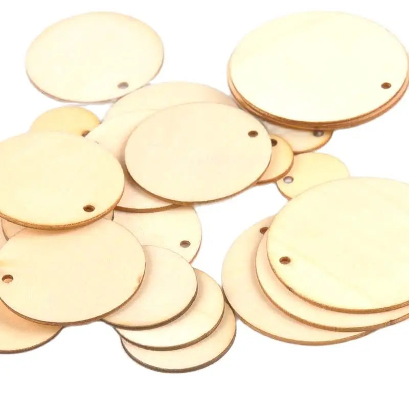 Mix Round Shape Natural Wooden Ornament For Scrapbooking DIY Wood Carfts One Hole Handmade Accessory Home Decoration m2149 Qme