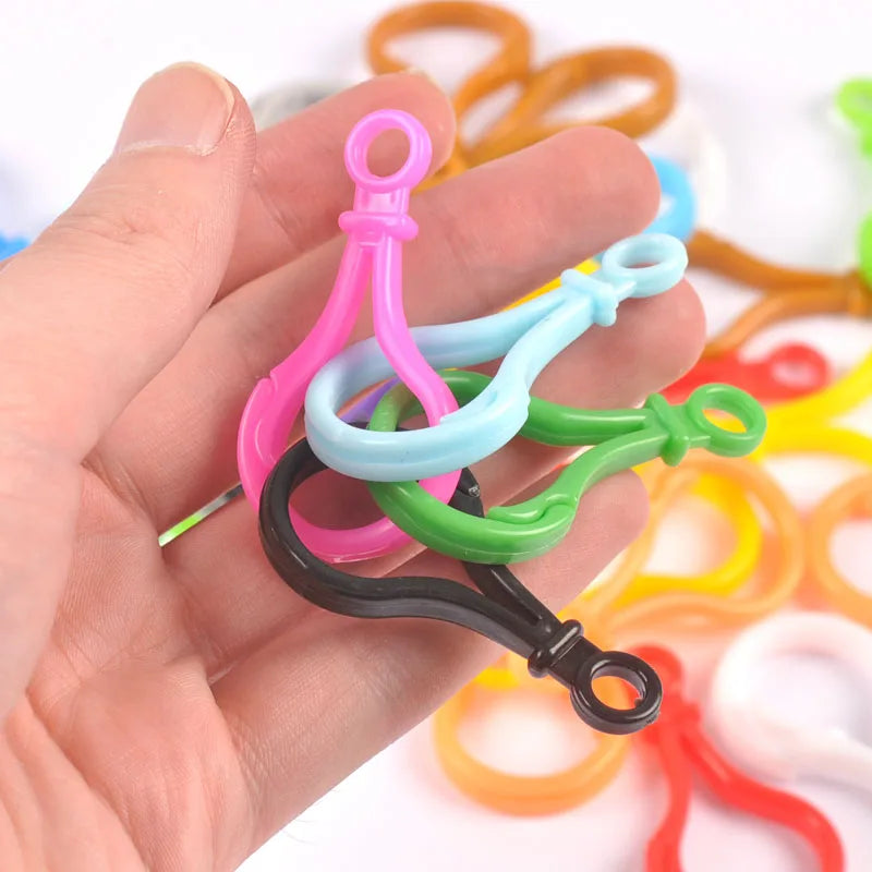 20Pcs/Lot Mixed Color Lobster Claw Clasp For DIY Crafts Plastic Buckle Hooks Handmade Accessories Key Chain Bag Supplies c3217 Qme