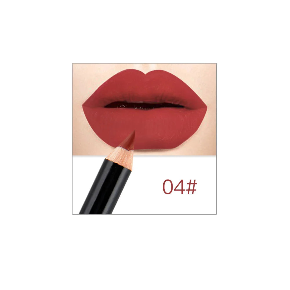 NICEFACE 12 Colors Matte Lip Pencils Nude Lipliner Pencil Waterproof Lipstick Pen Lip Liner Long Lasting Lips Makeup Cosmetics Qme 4