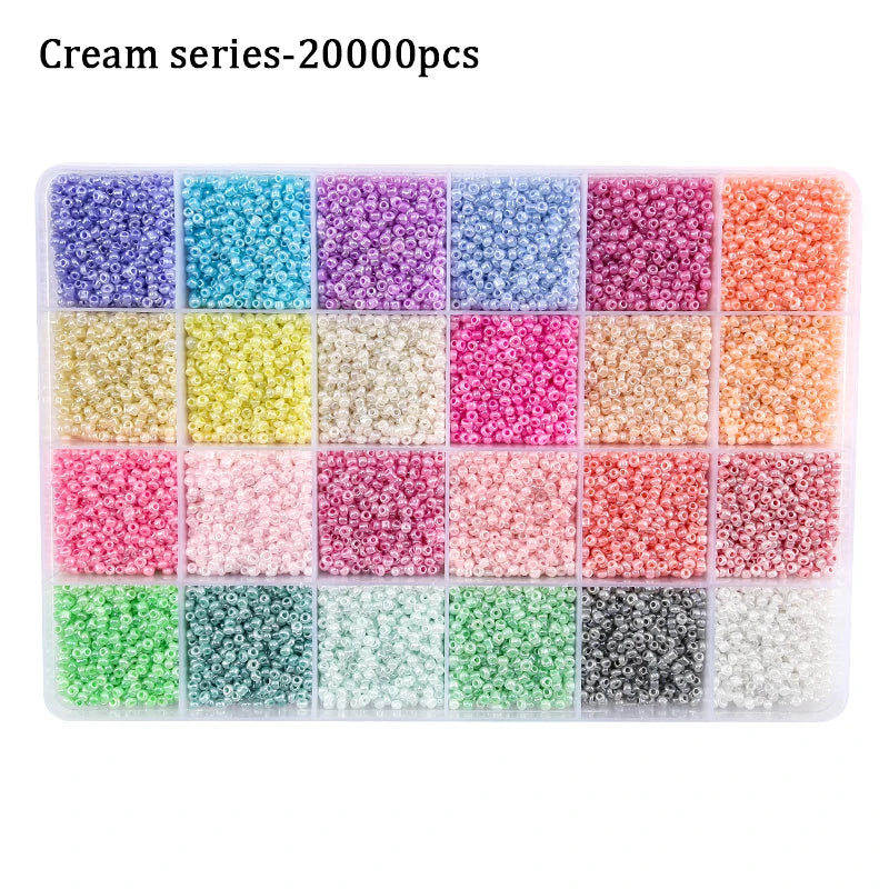 2mm Colored Seed Beads Kit Small Glass Beads Acrylic Letter Bead Set With Organizer Box For Jewelry Making Necklace Bracelet DIY Qme 6