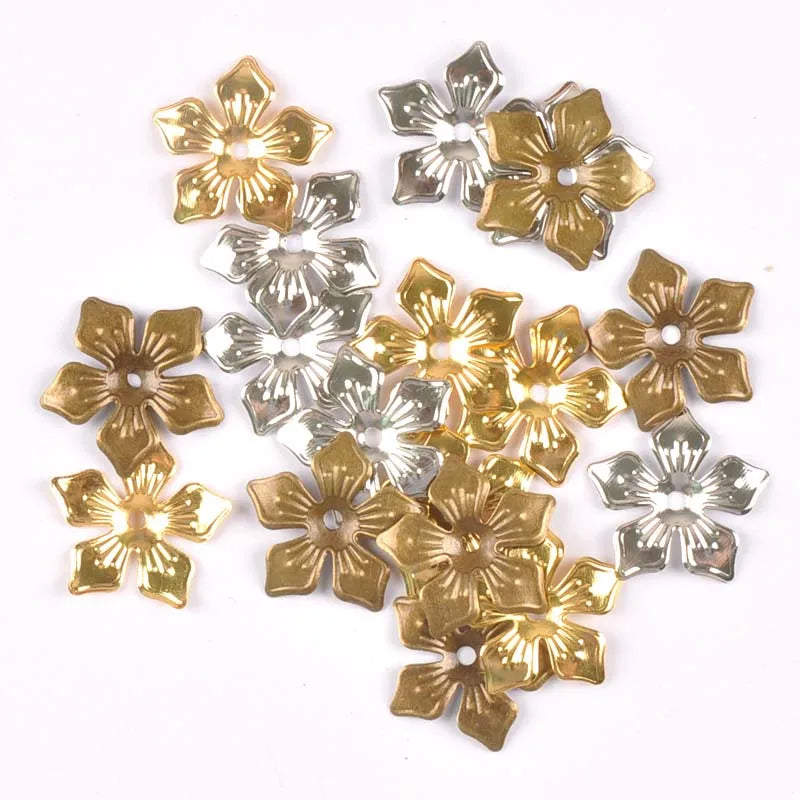 20mm Mix Gold/Silver/bronze Flowers Connectors Metal Crafts Wraps Filigree For Scrapbook DIY Home Decor Embellishments Yk0762-3 Qme