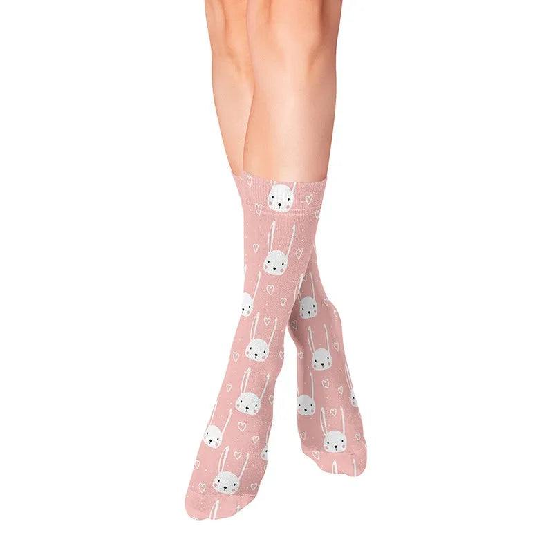 Creative Korean Cartoons Cute Panda Women's Socks Casual Cotton Funny Qme
