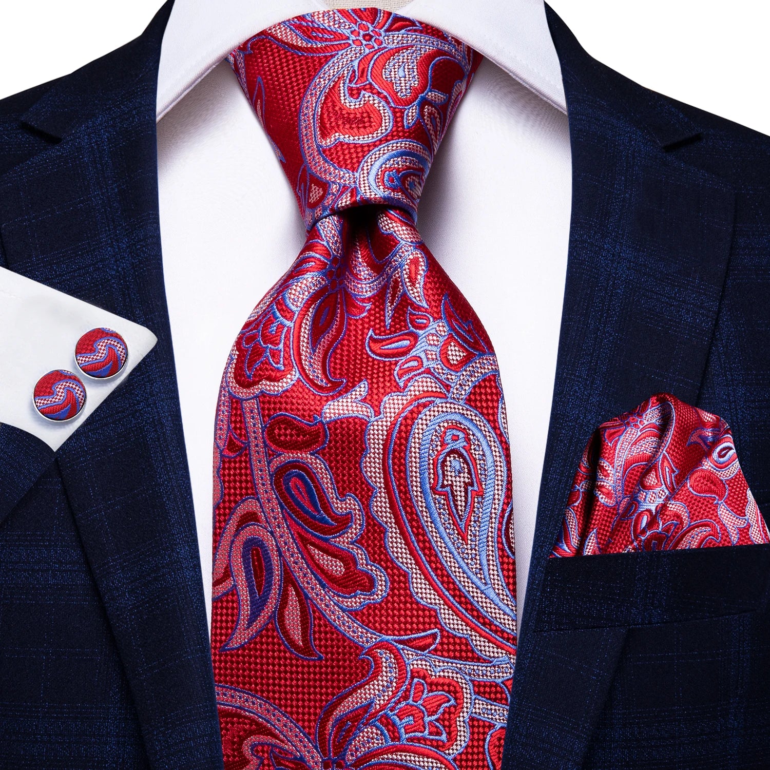 Hi-tie Paisley Wine Red 100 Silk Men's Tie Neckties Ties Men Formal Qme SN-3526