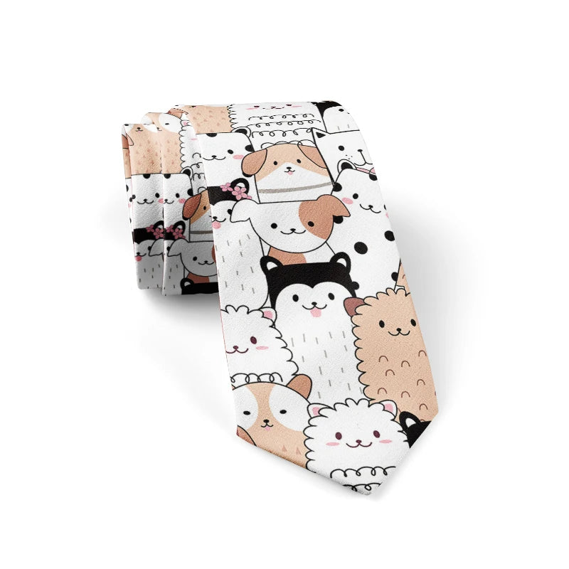 Funny Harajuku 3D Printing Cute Cartoon Men Tie Polyester Necktie Qme style6 China Mainland