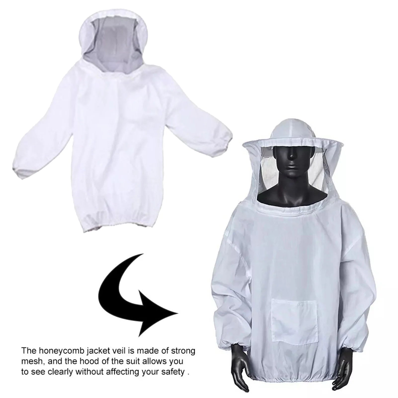 White Split Beekeeping Clothing Professional Bee Protection Beekeeping Suit With Gloves And Bee Hive Tool Beekeeping Calm Qme